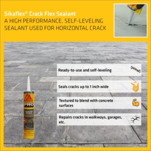 Sikaflex Crack Flex Sealant, Gray, Self-leveling, sealant for sealing horizontal cracks, 10,1 fl. Oz & Sika Backer Rod, Gray, Polyethylene foam used to partially fill deep cracks or joints