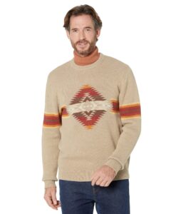 pendleton men's cotton crew, mission trails-tan, small