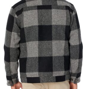 Pendleton Men's Stadium Cloth Plaid Trucker, Grey/Black Buffalo Check, Medium