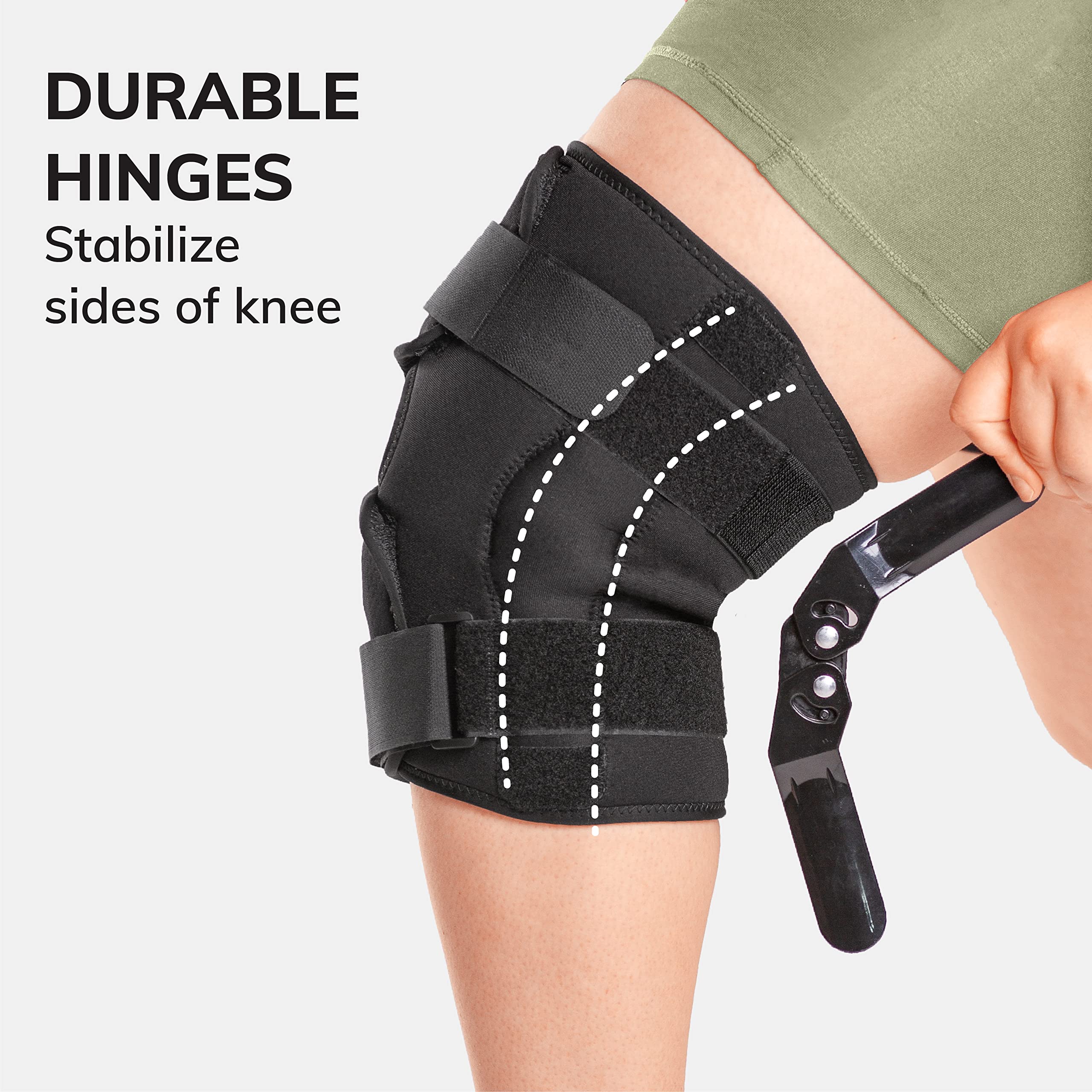 BraceAbility Wraparound Arthrtis Knee Brace - Hinged Compression Neoprene Support for Men and Women with Large Legs, Osteoarthritis Treatment, Patella Instability, Joint and Chronic Kneecap Pain (3XL)