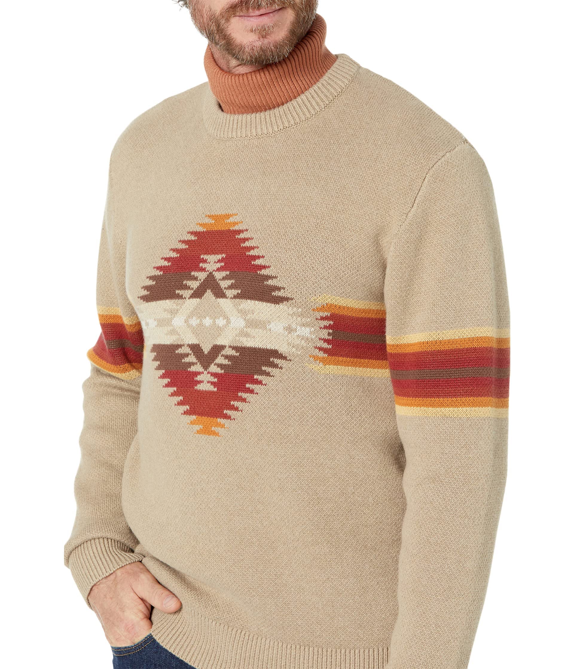 Pendleton Men's Cotton Crew, Mission Trails-Tan, Small