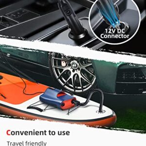 Abahub 22PSI SUP Electric Air Pump, Auto-Off Inflation & Deflation, Portable High Pressure Pump, 12 DV Car Connector for Inflatable Stand Up Paddle Boards, Kayaks, Boats