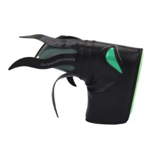 Craftsman Golf Octopus with Green Eyes Long Tail Black Blade Putter Headcover Magnetic Closure