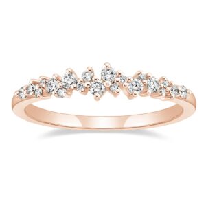 mameloly wedding bands for women rose gold dainty stackable cz cubic zirconia engagement rings for her size 7