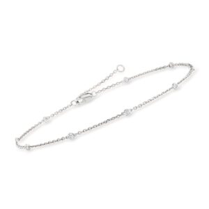 Ross-Simons 0.25 ct. t.w. Diamond Station Anklet in Sterling Silver. 9 inches