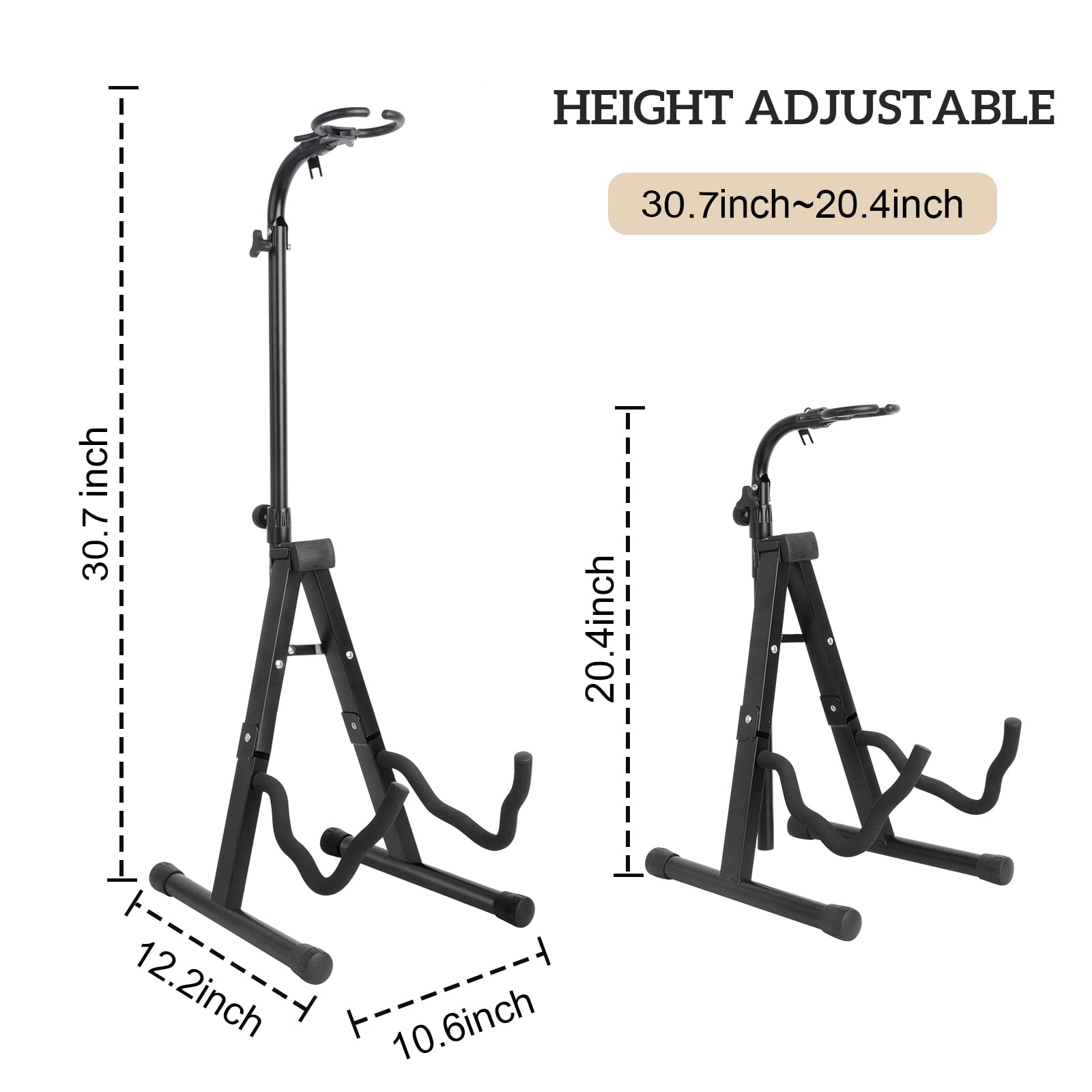 Acoustic Guitar Stand Floor Folding A Frame with Secure Lock Upgrade Adjustable Holder Classical Electric Bass Guitar Ukelele Violin Accessories