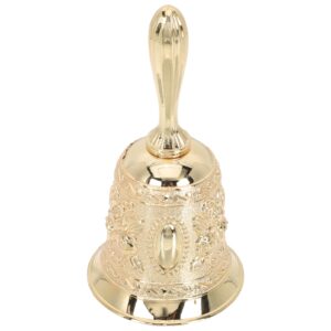 hand bell call bell brass wedding bell temple bell alarm bell decorative bell restaurant decorative craft for adults church bar classroom, golden