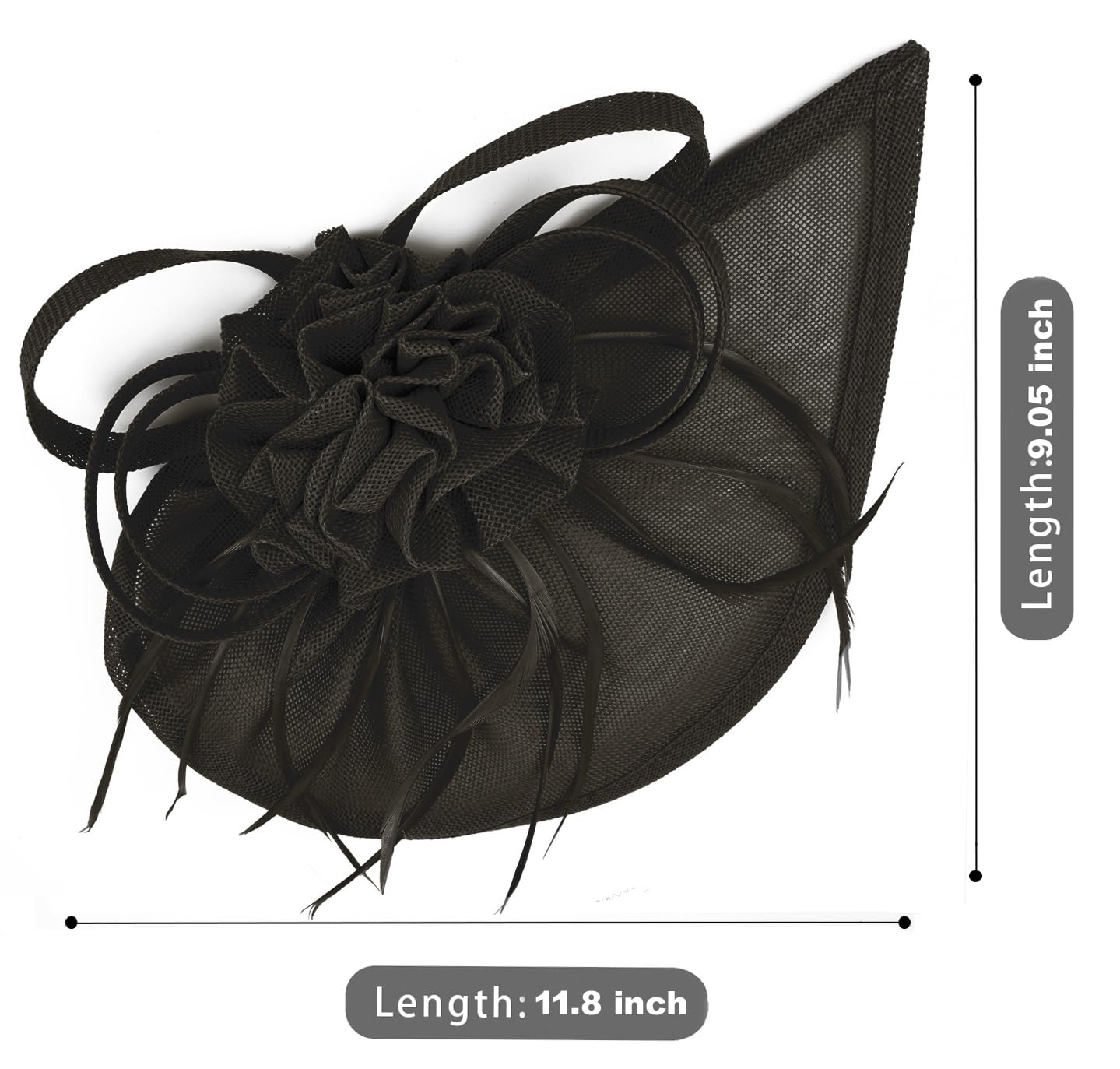 Pillbox Hats 20s 50s Vintage Fascinators for Women with Feather Mesh Veil Headband Bridal Wedding Tea Party (F-Black)