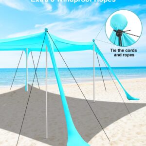 anngrowy Beach Tent Canopy 10'x10' Beach Tents Sun Shelter 6-8 Person Beach Canopy Tent Sun Shade Easy Setup Pop Up Beach Shade Canopy Portable Beach Tent UPF 50+ Waterproof Windproof Beach Canopy