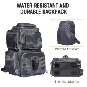 VISMIX Fishing Tackle Backpack with 4 Tackle Boxes Large Waterproof Tackle Bag Storage, Backpack for Trout Fishing Outdoor