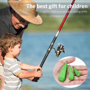 THKFISH Fishing Practice Plugs Practice Plugs Weight Casting Plug Fishing Practice for Kids Improving Casting Skill, 7 Sizes