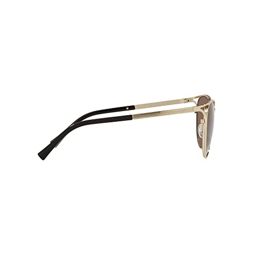 Versace Woman Sunglasses Pale Gold Frame, Dark Brown Lenses, 57MM