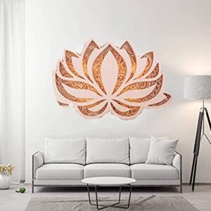 Mandala Yoga Room Night Light LED Multi-Layer Laser Cut Carved Light LED Elegant Wooden Mandala Hanging Light (Lotus)