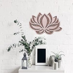 Mandala Yoga Room Night Light LED Multi-Layer Laser Cut Carved Light LED Elegant Wooden Mandala Hanging Light (Lotus)