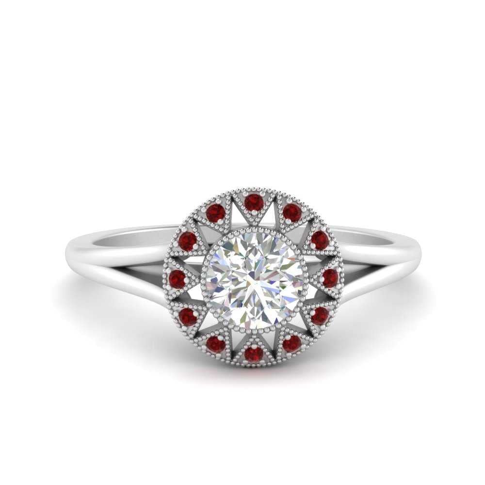 CaratYogi 925-Sterling-Silver Natural-Garnet Prong Setting Round Ring Modern-Classic Wedding Engagement Solitaire Ring Daily Wear Party Wear Women in Size : 10