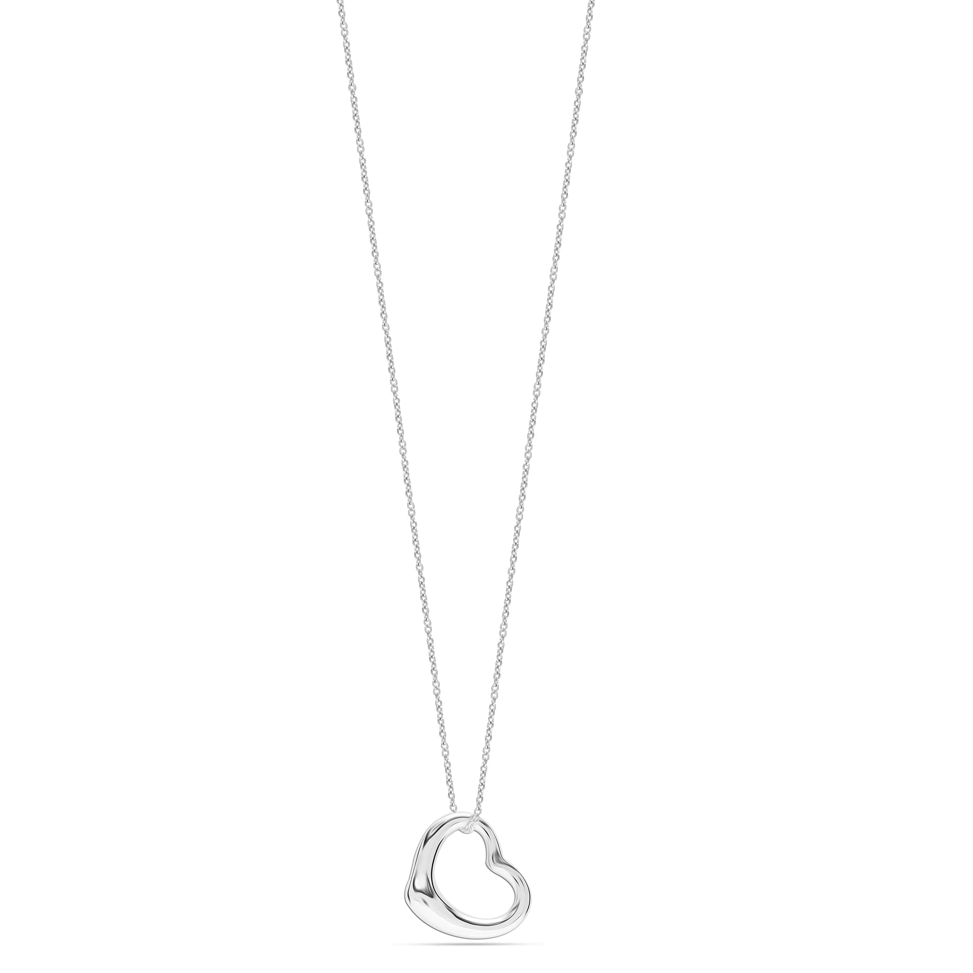 LeCalla 925 Sterling Silver Heart Necklace Open Heart Pendant Open Heart Necklace for Women Floating Love Heart Necklace Teen