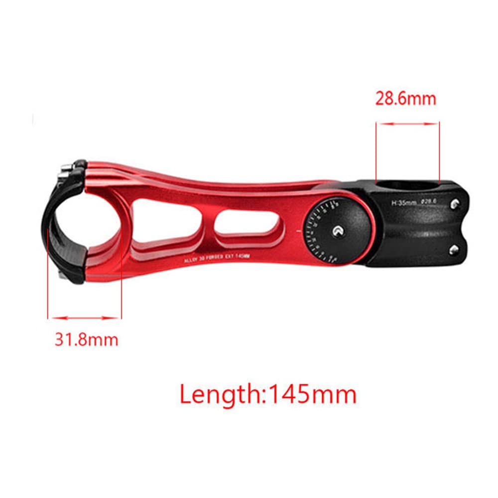 Bicycle Stem Mountain Bike Handlebar Height Adjuster Adjustable Angle Riser Bicycle Accessories 31.8x90/110/145mm Adjustable Stem for MTB,Road Bike,Cycling (31.8x145mm)