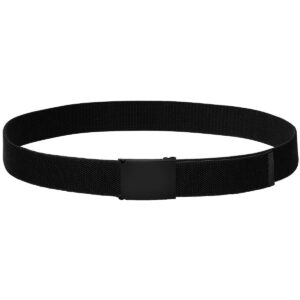 Canvas Web Belt Fully Adjustable Cut to Fit Golf Belt Flip Top Black Buckle - Black