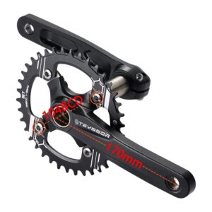 Teyssor Mountain Bike 170mm Crankset 104 BCD 32T 34T 36T 38T Set Round Chainring with Bottom Bracket and Chainring Bolts Compatible with Shimano, FSA, Gaint