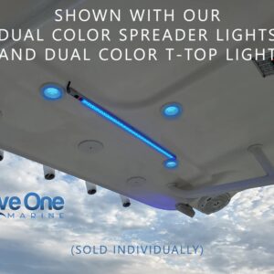 Wave One Marine | Flush Mount 3" RGBW Internal Driver LED Courtesy Boat Light | RV Accent | Interior Exterior Deck Transom Cockpit T Top | Waterproof IP67 (White Bezel)