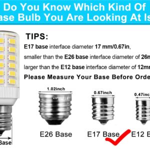 Frigidaire Freezer Light Bulb Replacement E17 Intermediate Base Compatible with Kenmore Refrigerator Replace 5304517886 KEI D28A KEL2811 KEI D28M Daylight White 5W Compact Bright Lighting, 2 Pack