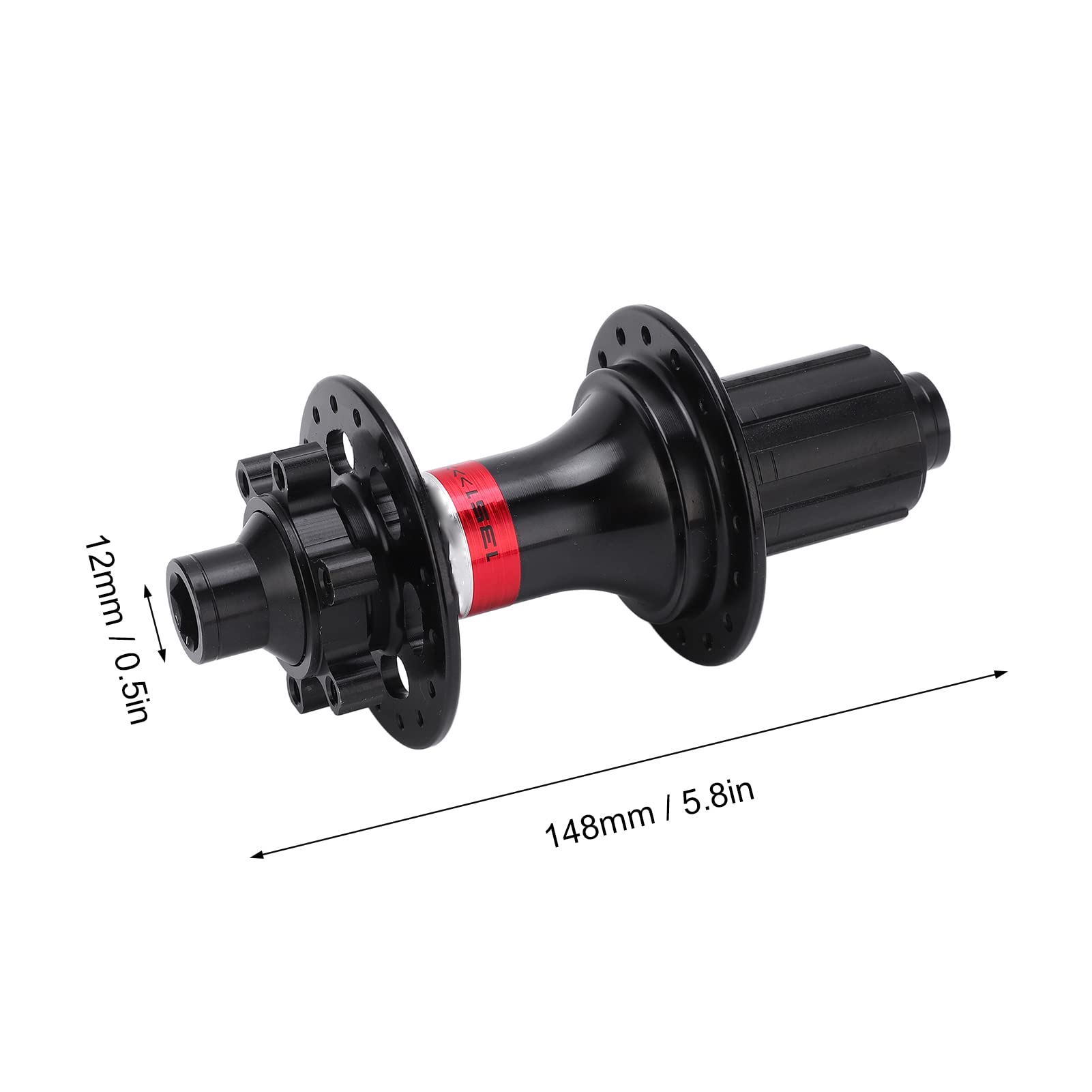 Mountain Bike Rear Hub, CNC 48x12mm Disc Brake Hubs Wear Resistant Aluminum Alloy for Mountain