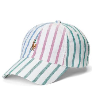 Polo Ralph Lauren Mens Striped Oxford Cotton Baseball Cap one Size