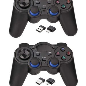 2 Pack USB Wireless Gaming Controller for PC/Laptop Computer (Windows XP/7/8/10)/ Android / PS3 & Steam Joystick Gamepad for pc Games Controller Compatible Android (Black+Black)