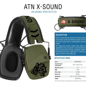 theOpticGuru ATN X-Sound Smart Hearing Protector, Electronic Earmuffs w/bluetooth