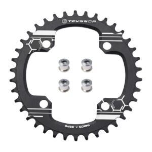 Teyssor Mountain Bike 170mm Crankset 104 BCD 32T 34T 36T 38T Set Round Chainring with Bottom Bracket and Chainring Bolts Compatible with Shimano, FSA, Gaint