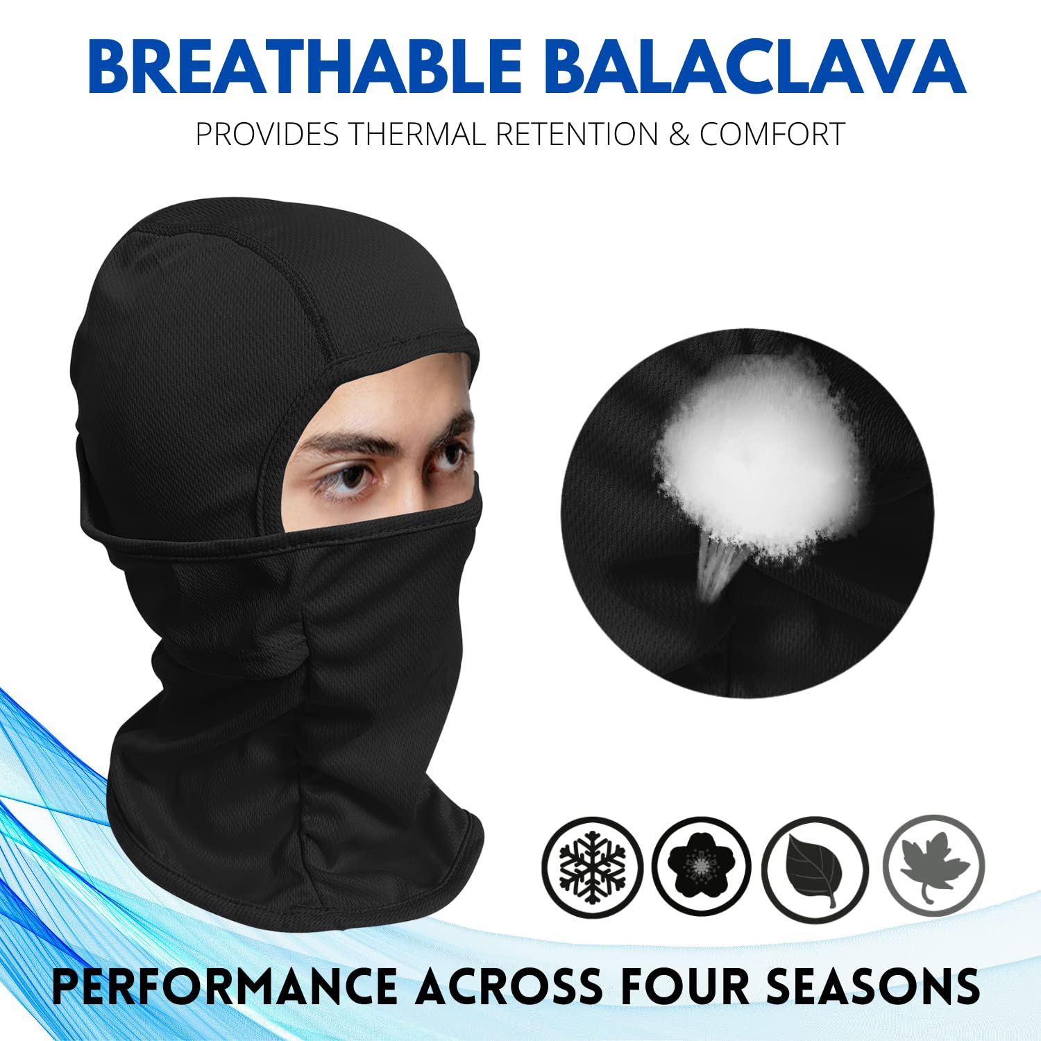 Akatsuki Ski Mask Anime Balaclava Full Face Cover Cloud Graphic Winter Sport Headwear Black