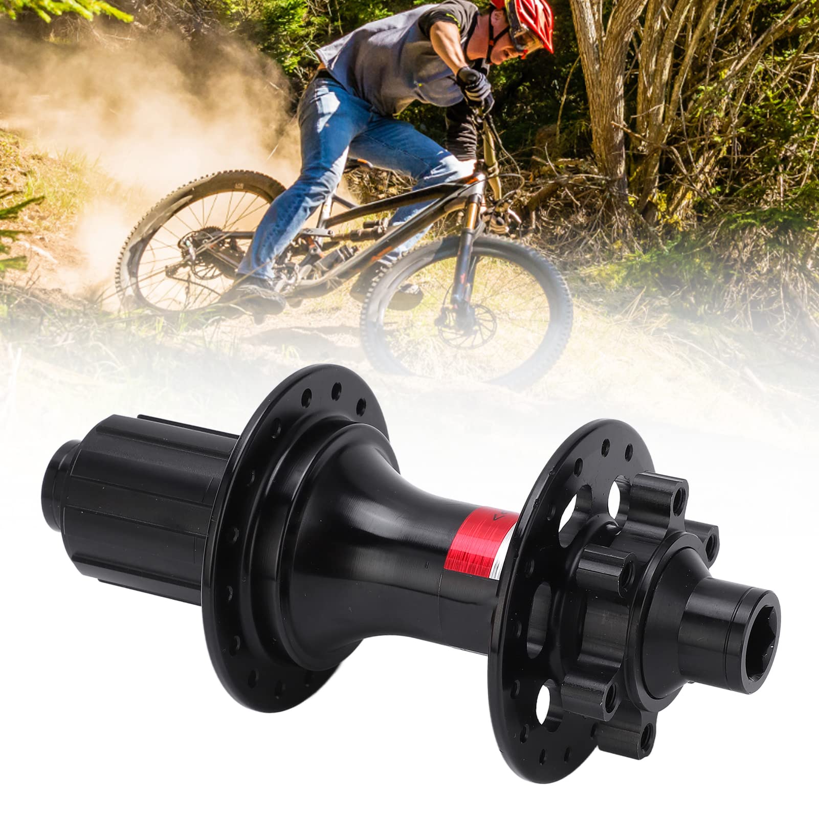 Mountain Bike Rear Hub, CNC 48x12mm Disc Brake Hubs Wear Resistant Aluminum Alloy for Mountain