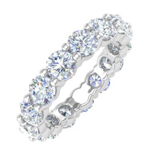 5 Carat Diamond Eternity Wedding Band Ring in 14K White Gold - IGI Certified (Ring Size 4.5) (Value Collection)