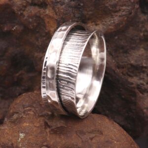 Silver Ring 925 Sterling Silver Spinner Maditation Band Beautiful Ring All Size Men Women Ring Gift Item Statement Handmade Jewelry Ring Goyal Jewels GESR41 (US-14.5)