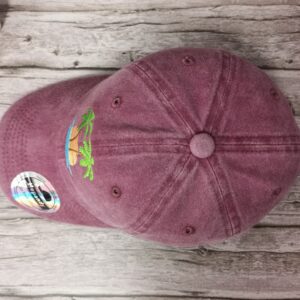 Hepandy Palm Tree Embroidered Burgundy Baseball Caps for Men Women, Outdoor Embroidery Summer Beach Trucker Hat Dad Hats