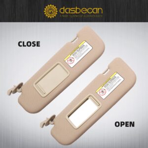 Dasbecan Beige Left Driver Side Sun Visor Compatible with Hyundai Elantra 2011 2012 2013 2014 2015 Replaces# 852103X000TX