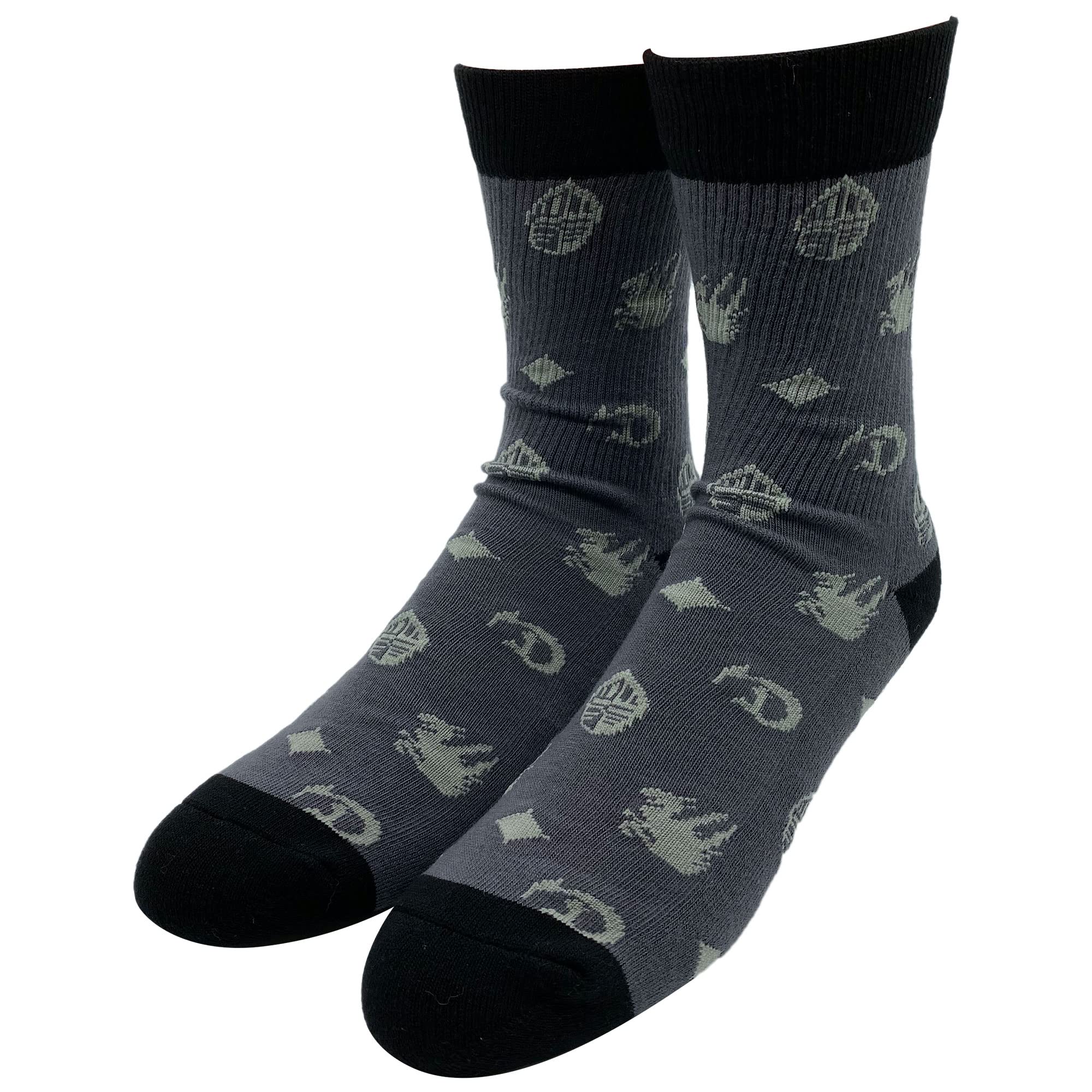 JINX Demon's Souls Icon Toss Embroidered Athletic Crew Socks, 1 Pair