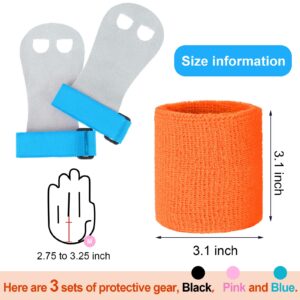 Vinsot 6 Pieces Sports Gymnastics Grips Wristbands Hand Grips Gymnastics Hand Wrist Sweatbands for Youth Girls Kids Sports Football Basketball Running Athletic Sports, 3 Colors