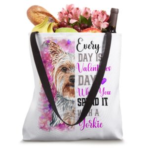 Womens Yorkie Valentines Day Mom Dogs Mother Cute Pink Tote Bag