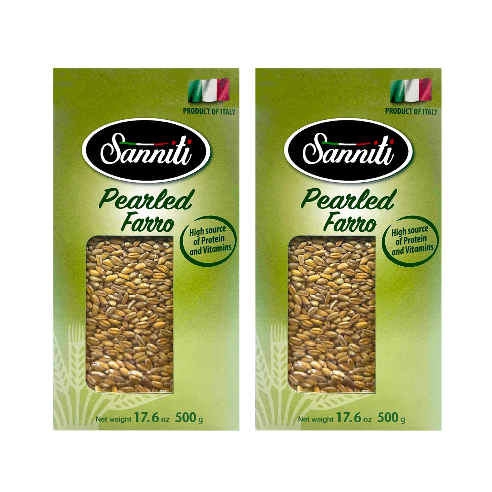 Sanniti Italian Pearled Farro Perlato, 17.6 oz (Pack of 2)