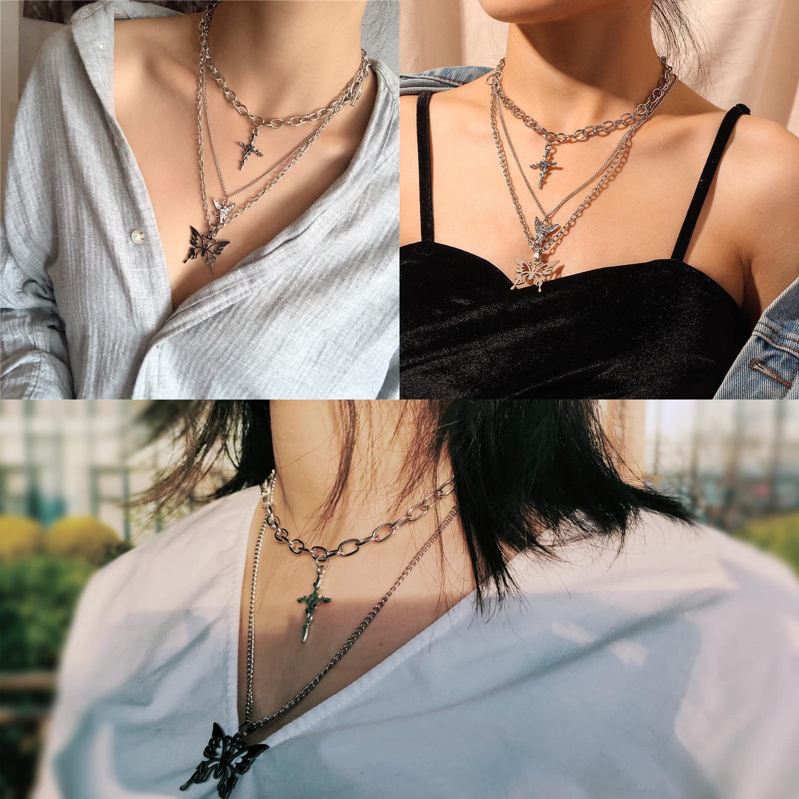 Y2k Accessories Aesthetic Jewelry Fairy Grunge Necklaces Choker Fairycore Butterfly Indie Punk Cyber Alt Emo Coquette Gothic Stuff for Women