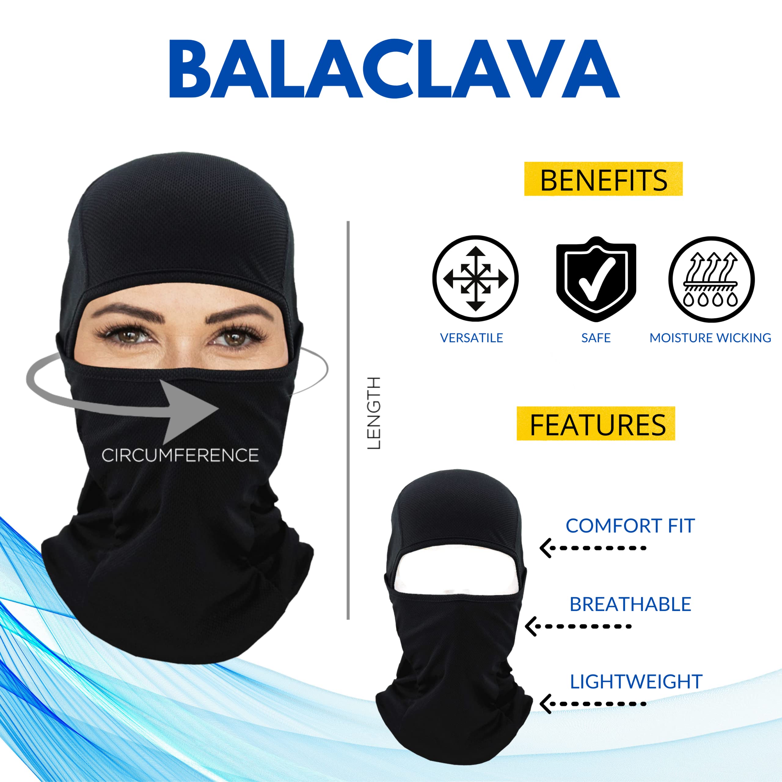 Akatsuki Ski Mask Anime Balaclava Full Face Cover Cloud Graphic Winter Sport Headwear Black