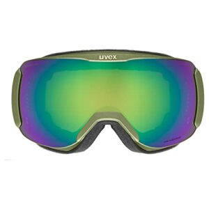 uvex contrast enhancing anti-fog & sustainable OTG ski & snowboard goggles with UV protection for women & men, downhill 2100 CV planet, Fierce red/orange-green