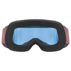 uvex mirrored anti-fog OTG ski & snowboard goggles with UV protection for women & men, elemnt FM, antique rose mat/silver-blue