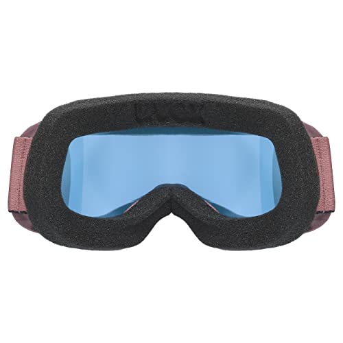 uvex mirrored anti-fog OTG ski & snowboard goggles with UV protection for women & men, elemnt FM, antique rose mat/silver-blue