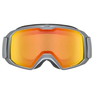 uvex Unisex-Adult, elemnt FM ski goggles, rhino mat/orange-orange, one size