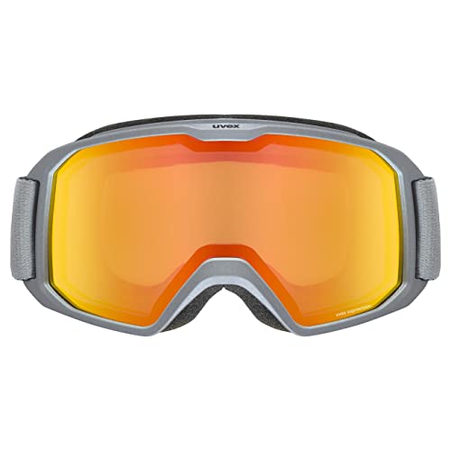 uvex Unisex-Adult, elemnt FM ski goggles, rhino mat/orange-orange, one size