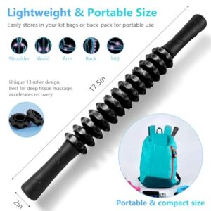 Monfasye Muscle Roller Stick, Yoga Massage Roller Bar Fitness Beauty Tool for Athletes Relief Leg Back Pain (Black)