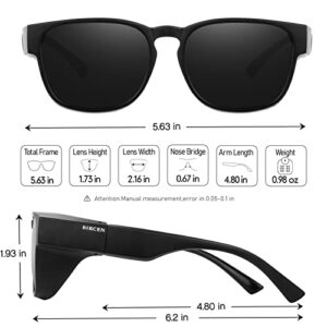 Bircenpro Polarized Fit Over Sunglasses: Wrap Around Over Glasses Sunglass for Men Women UV Protection