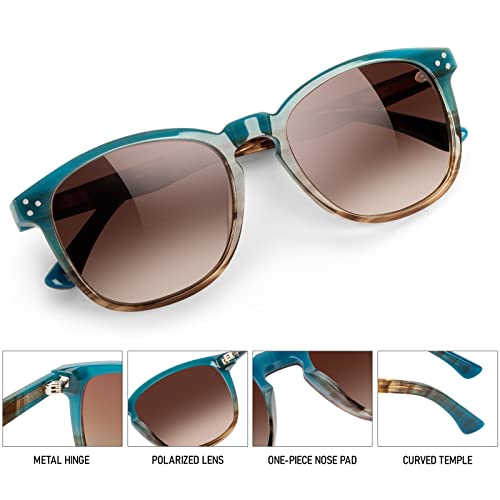 Bircenpro Polarized Sunglasses For Women UV - Protection Womens Trendy Fashion Large Shades With Acetate Frame BC2110